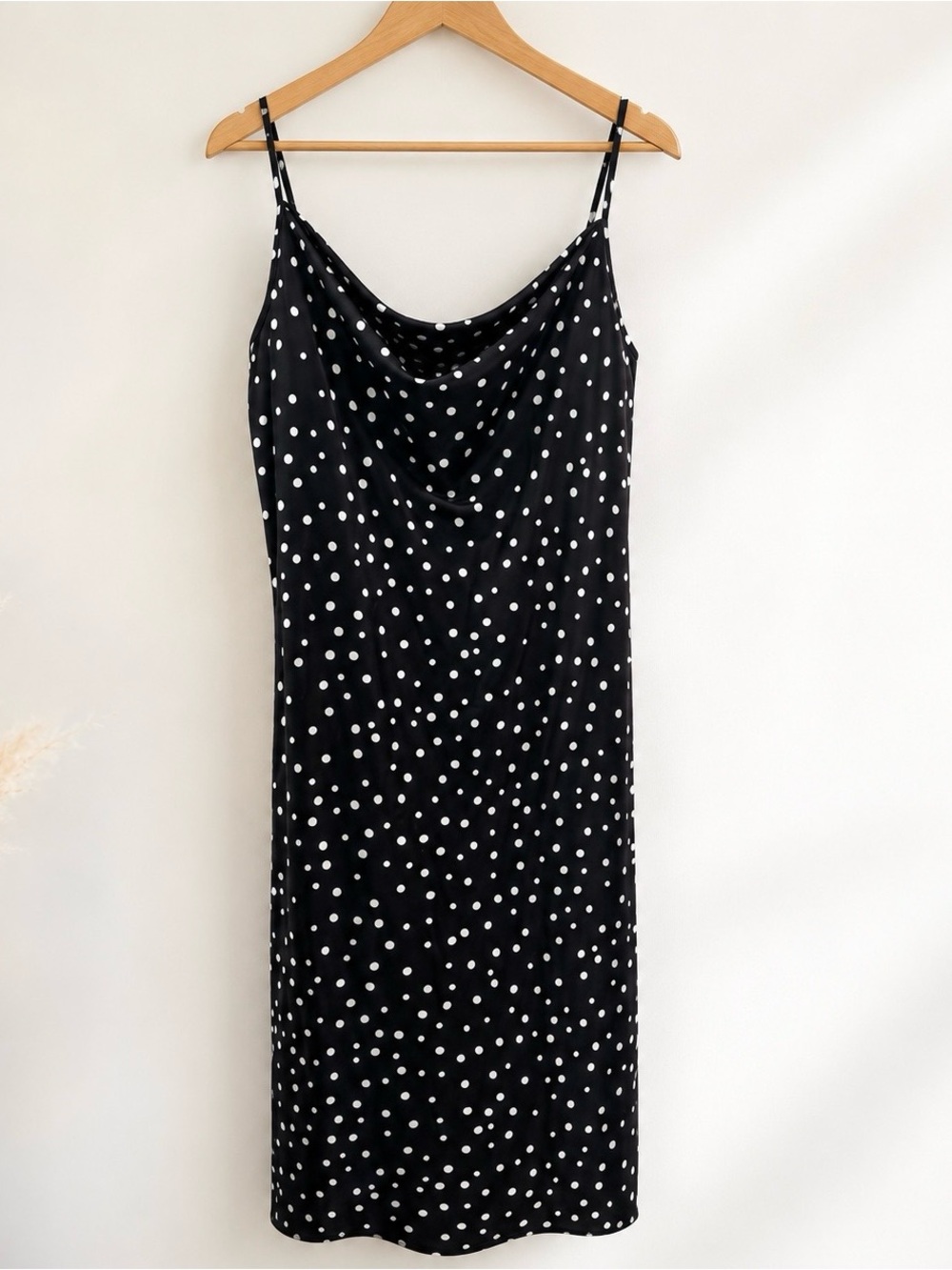 bebe Black Polka Dot Slip Dress